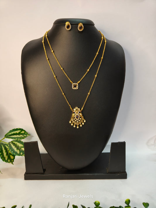 Ayali - Duala Emerald Layered Necklace Set