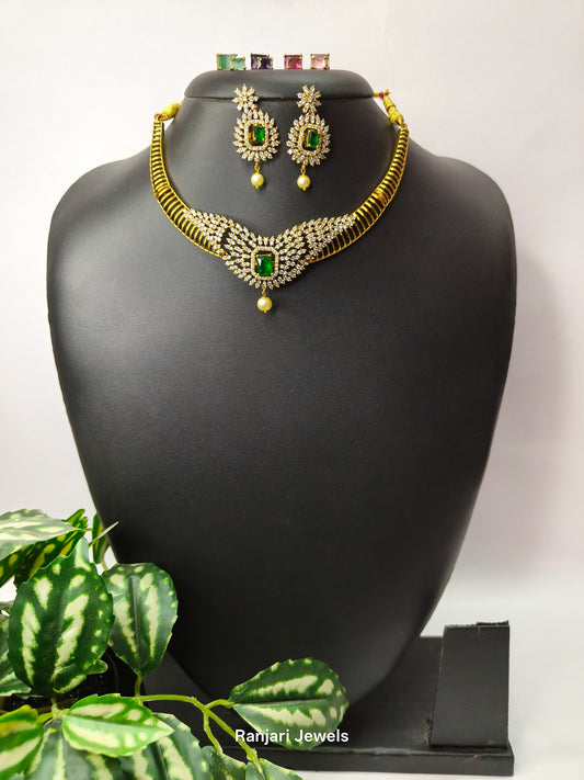 MAHI - 5 Colour Interchangeable Stone AD Necklace Set