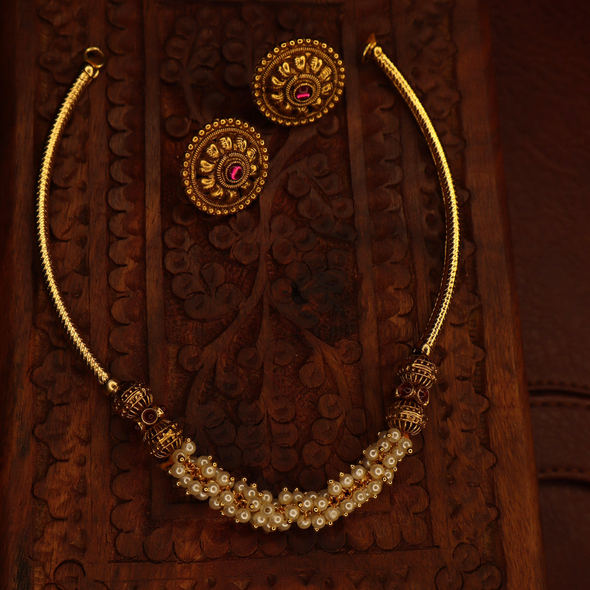 Malar - Cluster Pearl Heritage Hasli Set