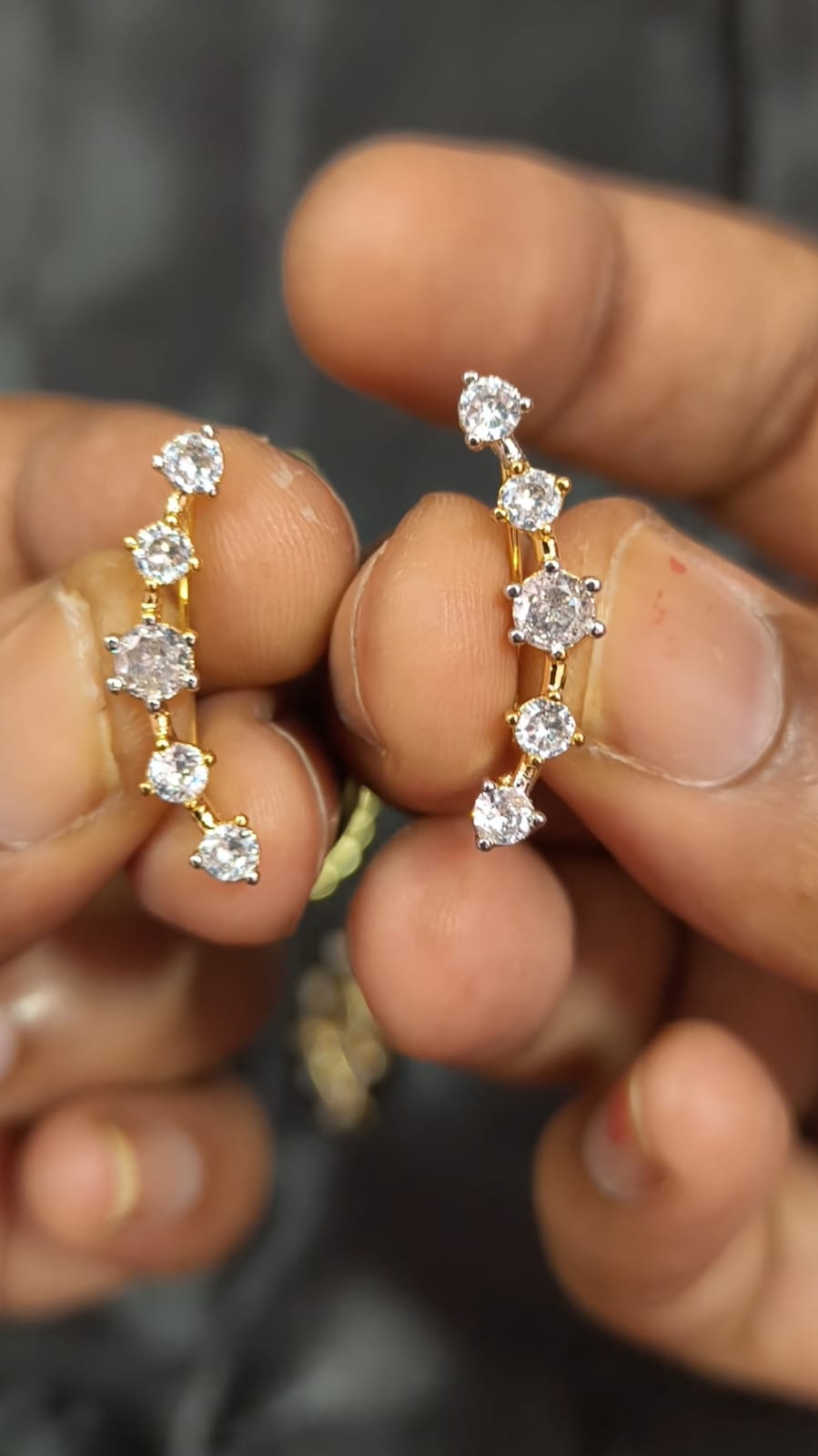 Shweta – Diamond Replica Bluetooth Style CZ Earrings V11