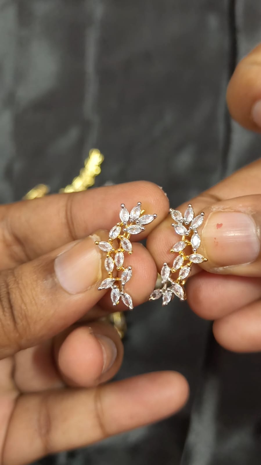 Shweta – Diamond Replica Bluetooth Style CZ Earrings V9