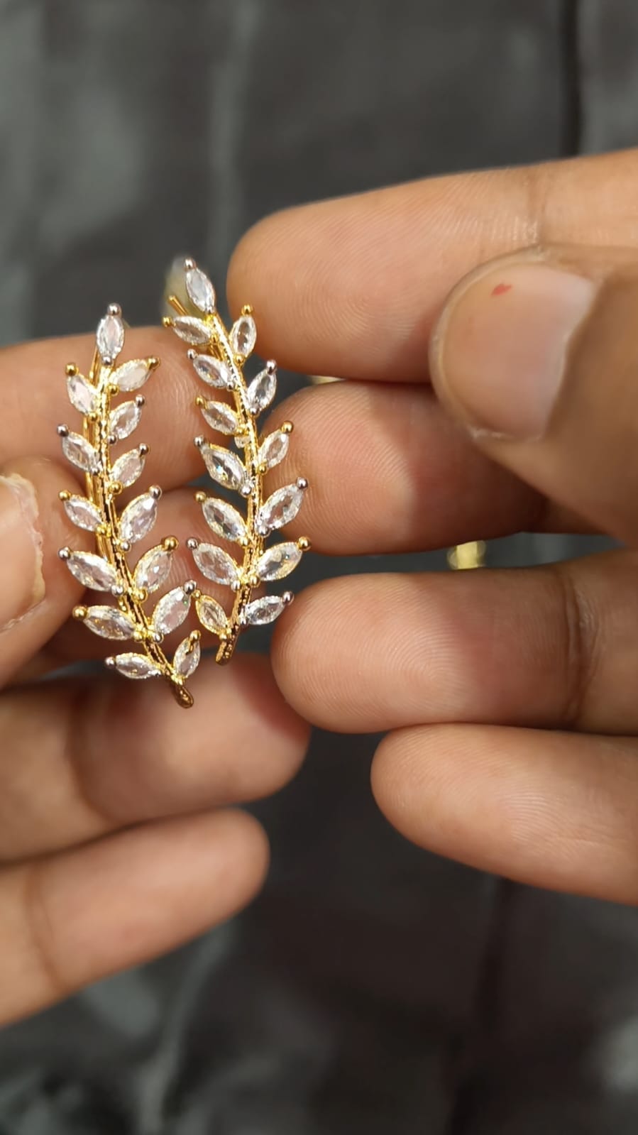 Shweta – Diamond Replica Bluetooth Style CZ Earrings V6