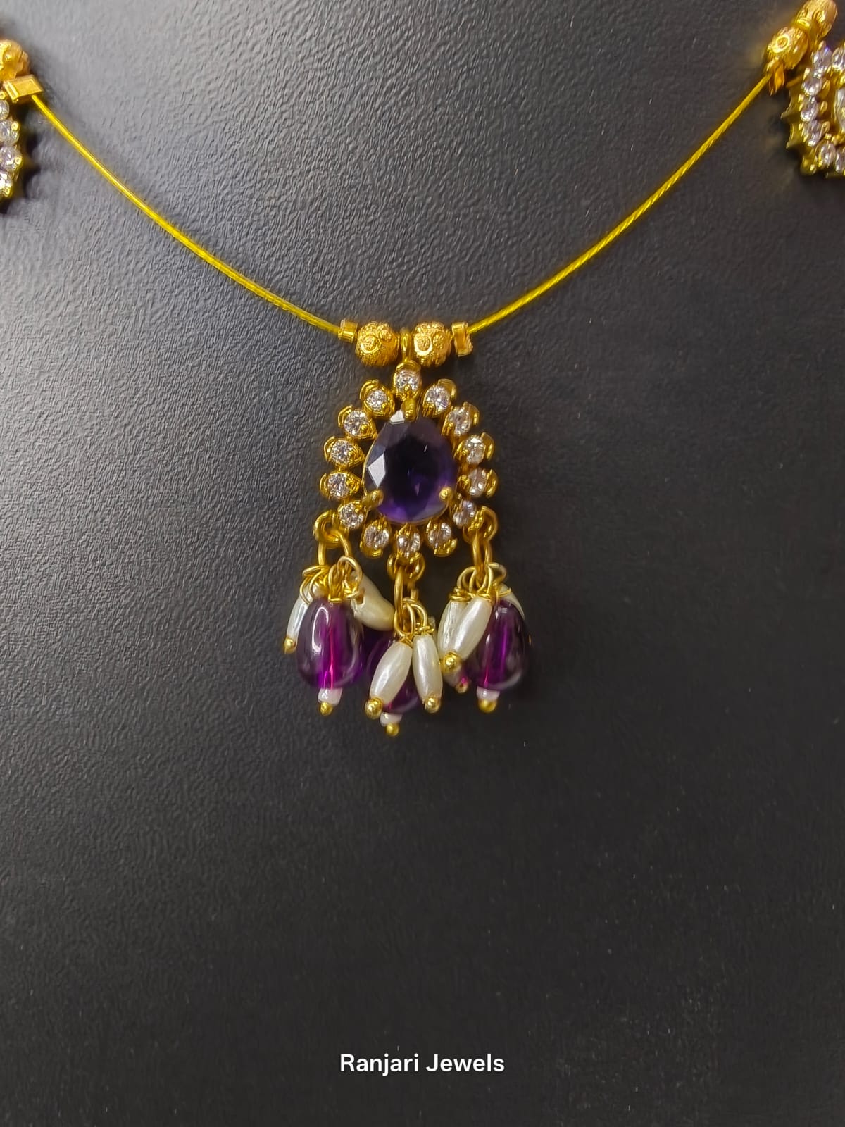 Purple Drop Invisible Chain Necklace