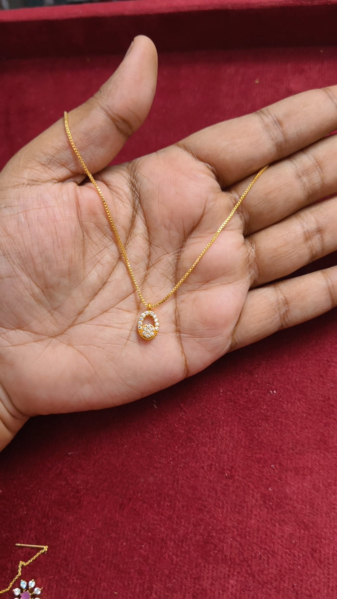 Antitarnish adjustable chain with AD pendant V11