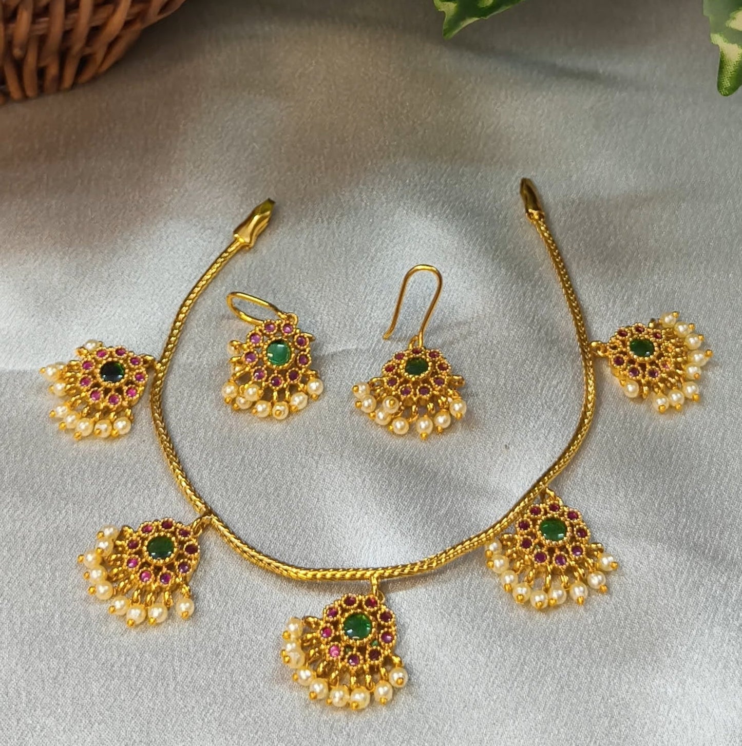 Maya - Premium Ruby and Emerald Necklace