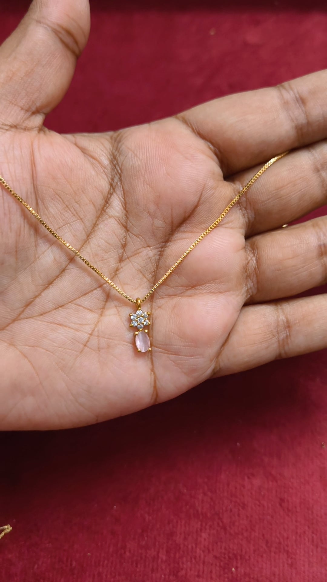 Antitarnish adjustable chain with AD pendant V17