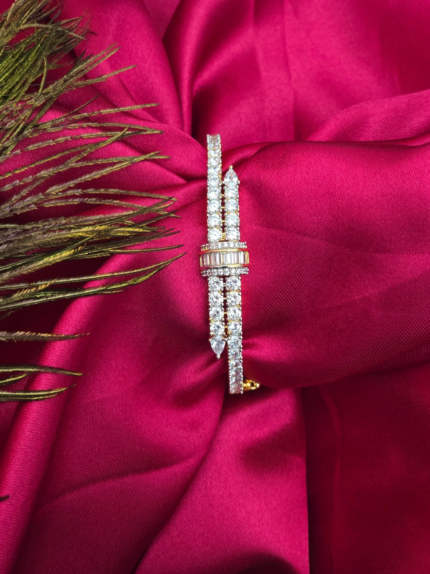Iniya - Premium CZ American Diamond Bracelet (Size 2.4 & 2.6) V7