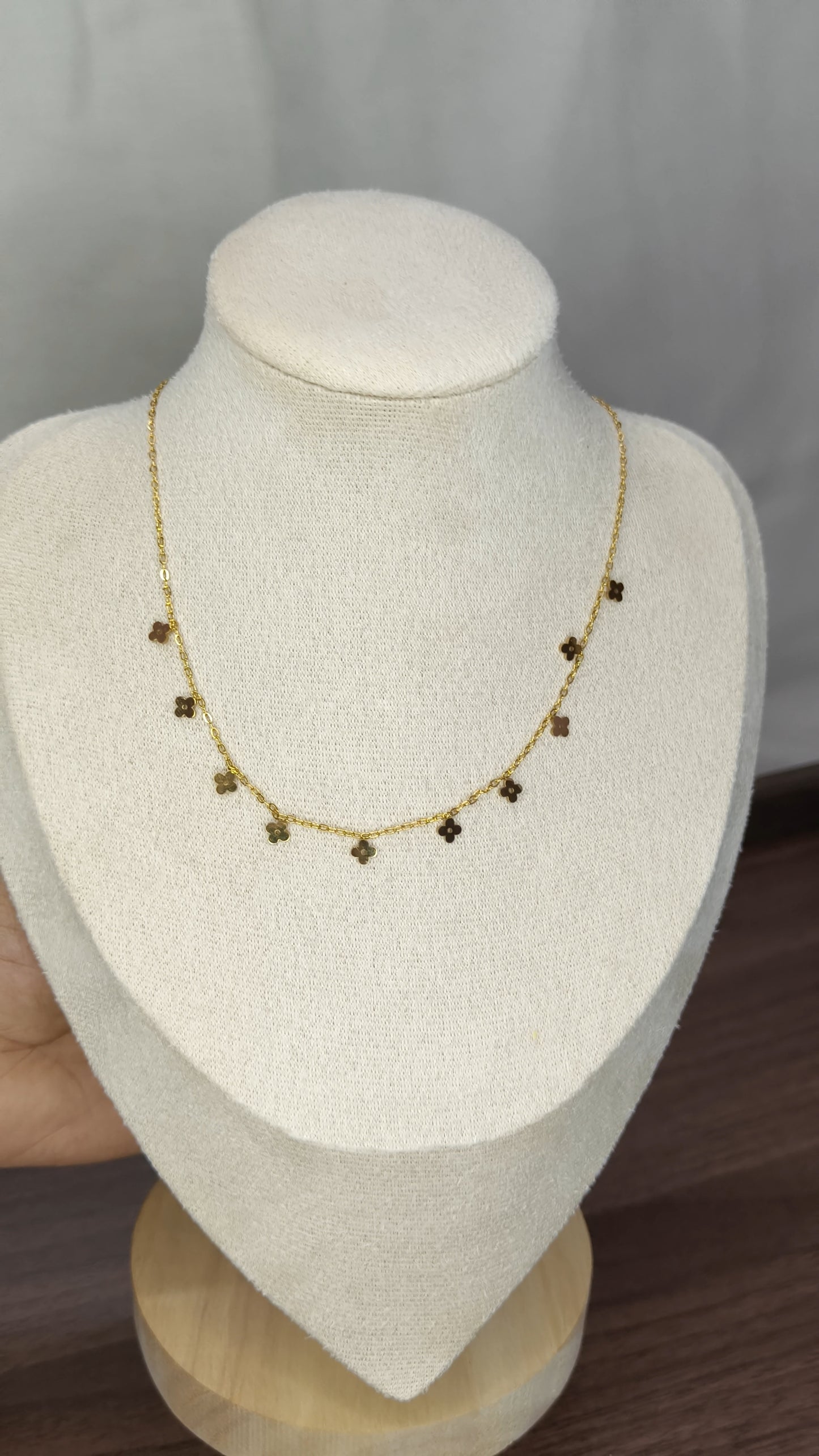 Prema - Floral Charm Antitarnish Chain Necklace