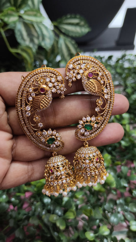 Kushboo Ma’am Inspired Statement Peacock Earcuff