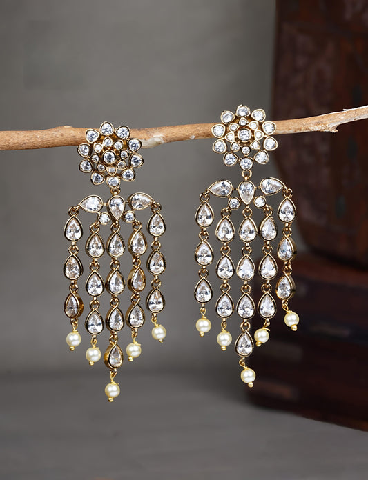 Diamond replica statement earrings