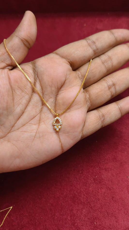 Antitarnish adjustable chain with AD pendant V13