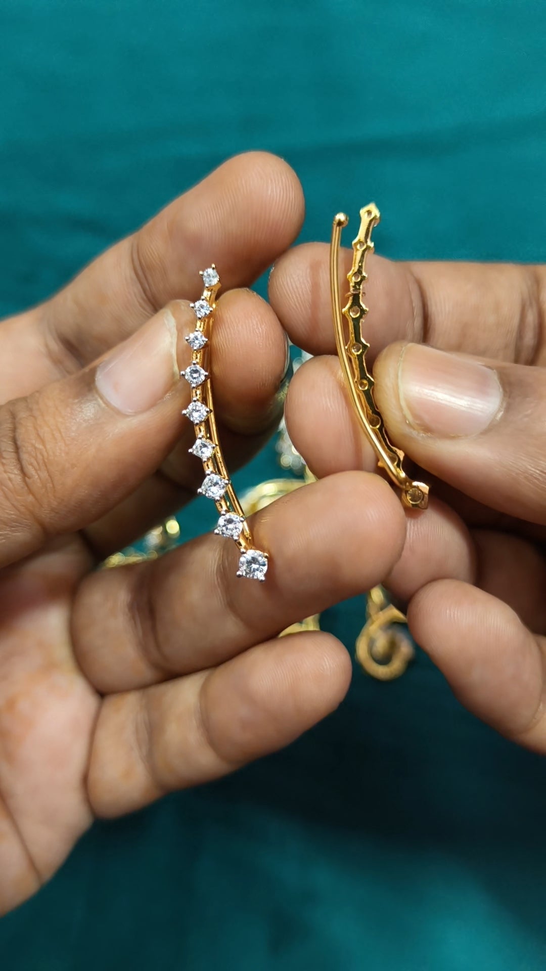 Shweta – Diamond Replica Bluetooth Style CZ Earrings V20