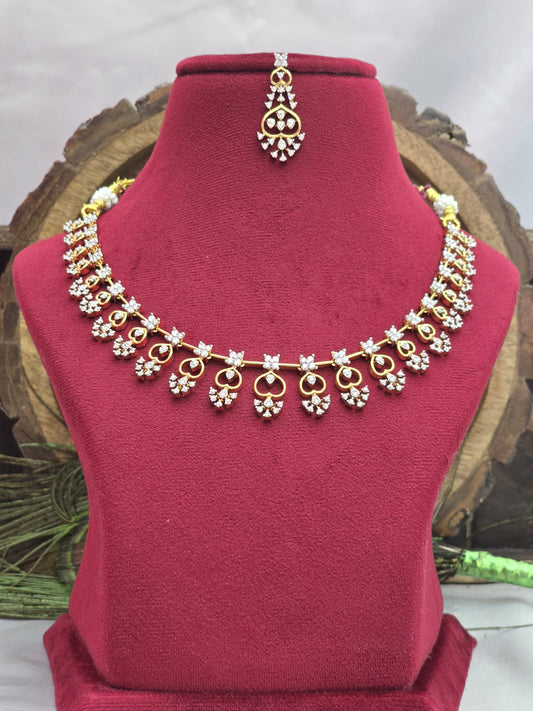 Vanathi V3- Premium Diamond Replica Necklace set