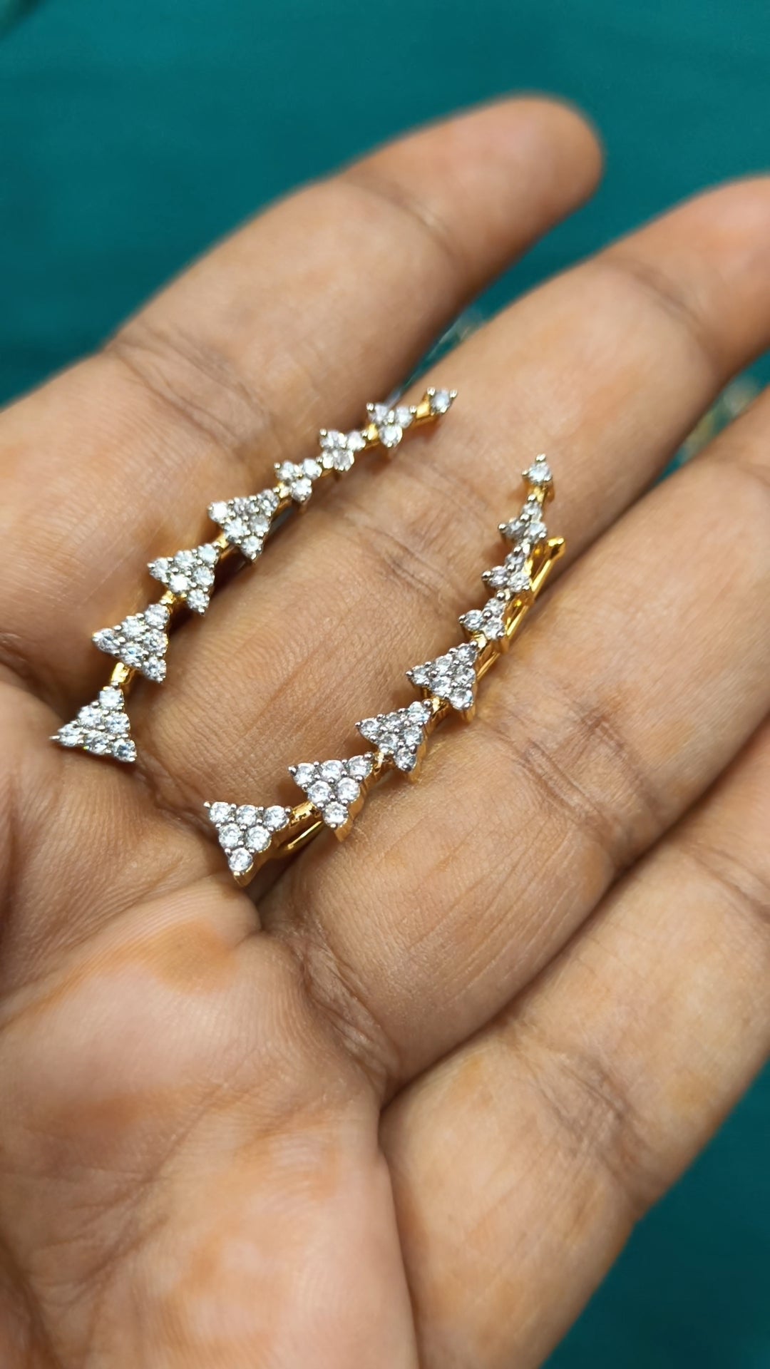 Shweta – Diamond Replica Bluetooth Style CZ Earrings V19