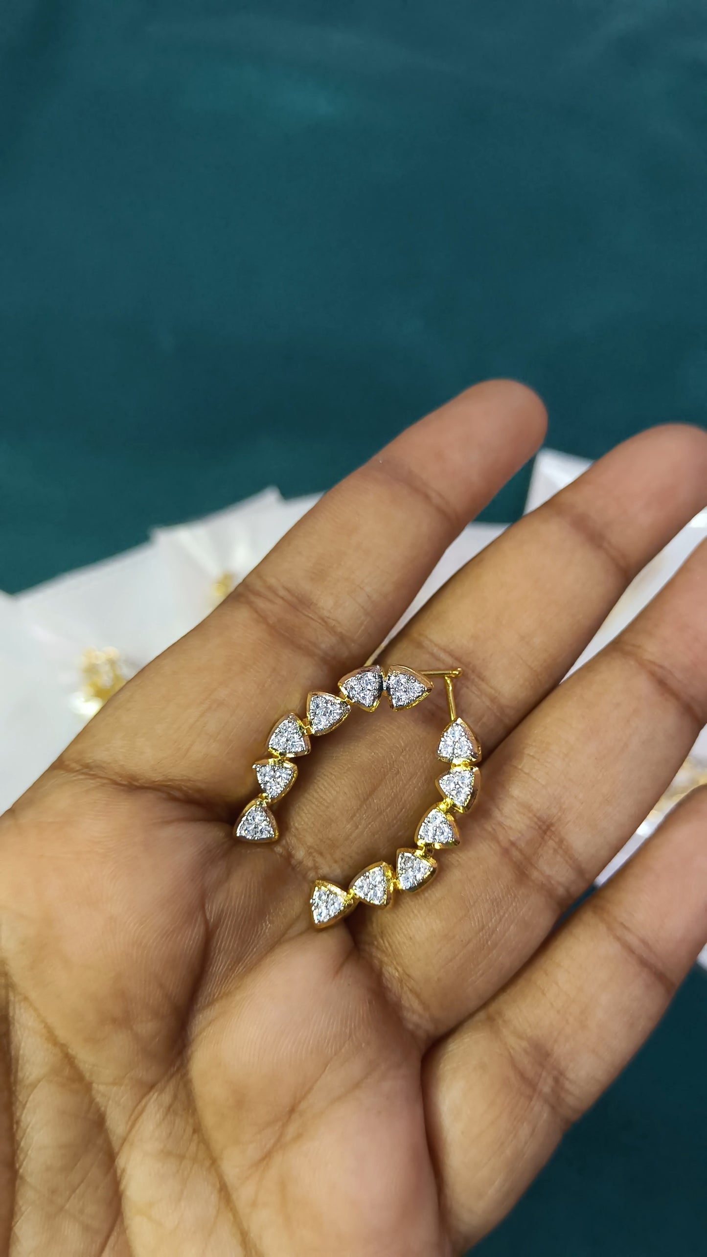 Shweta – Diamond Replica Bluetooth Style CZ Earrings V27 (Prebooking dispatch April 30)