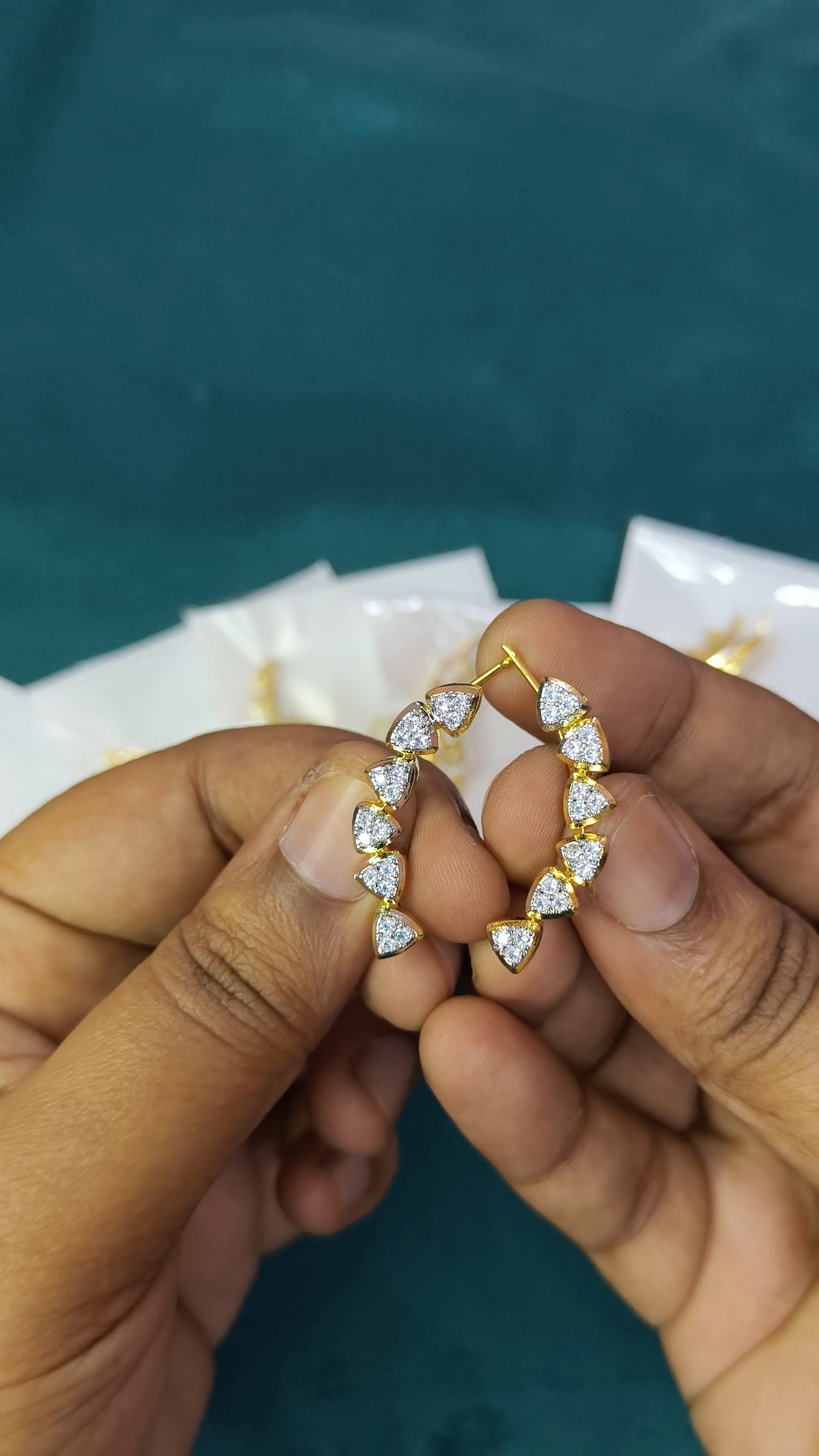 Shweta – Diamond Replica Bluetooth Style CZ Earrings V27 (Prebooking dispatch April 30)