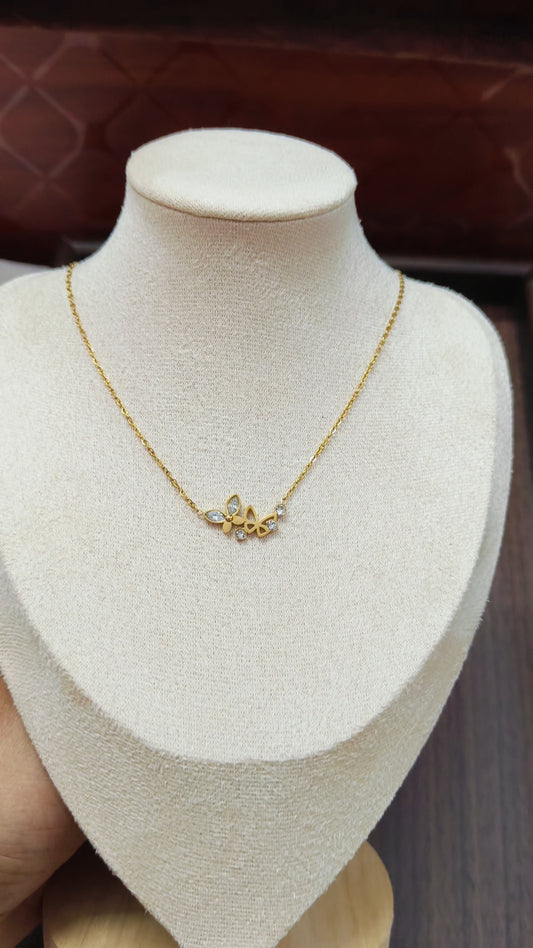 Prema - AD Butterfly pendant Antitarnish Chain