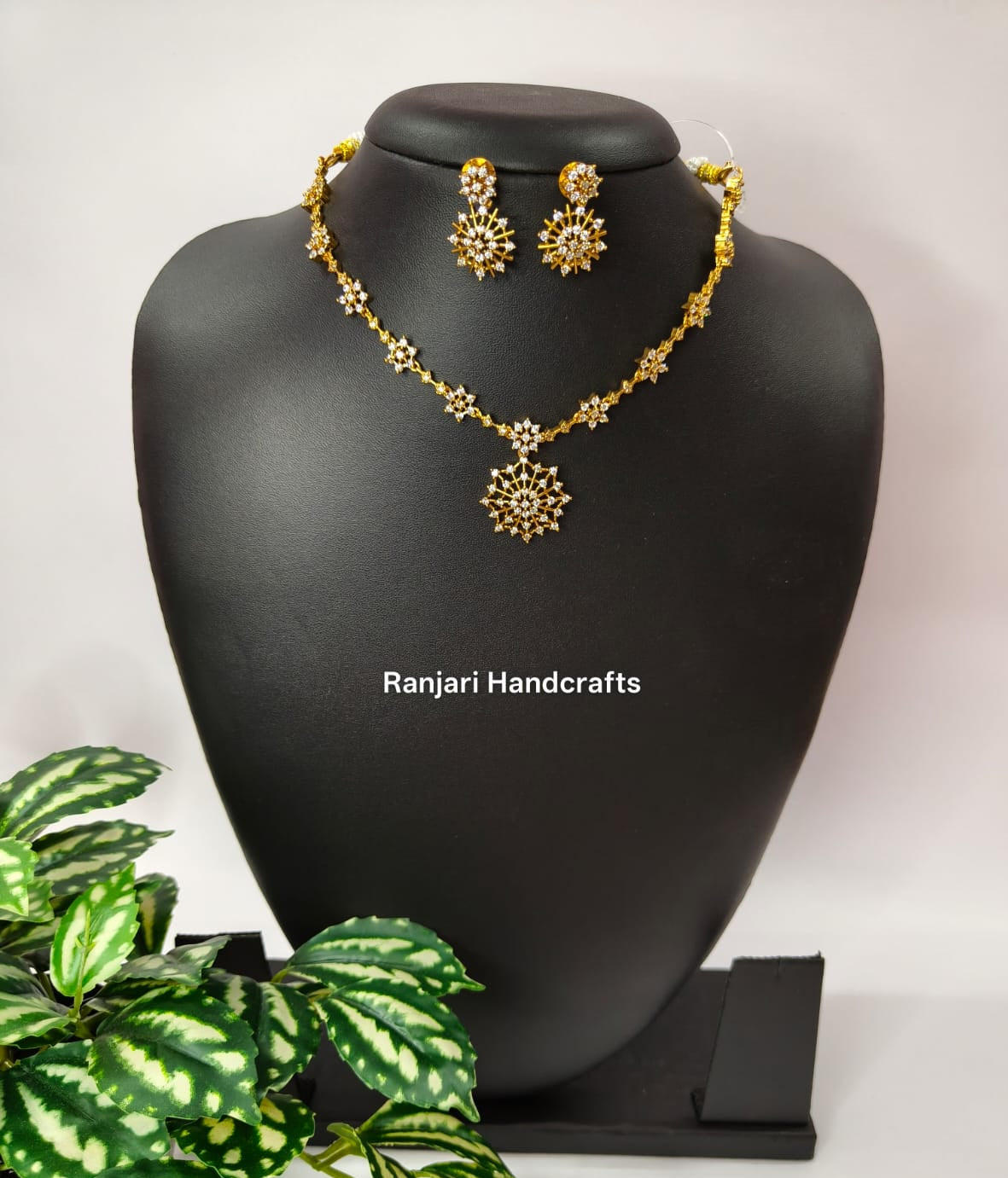Premium AD stone Nakshatra Necklace with Hexagon Pendant