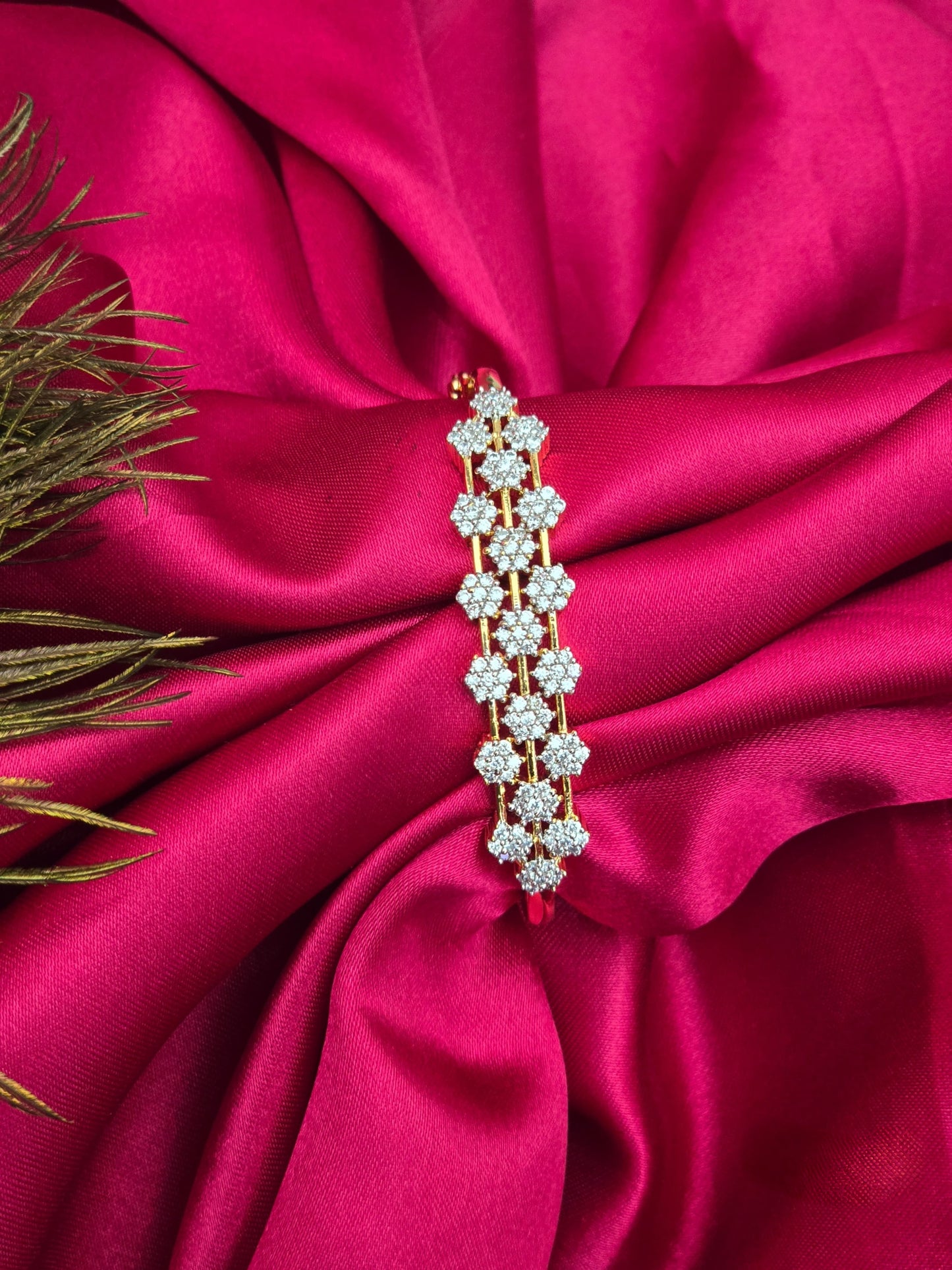 Iniya - Premium CZ American Diamond Bracelet (Size 2.4 & 2.6) V10
