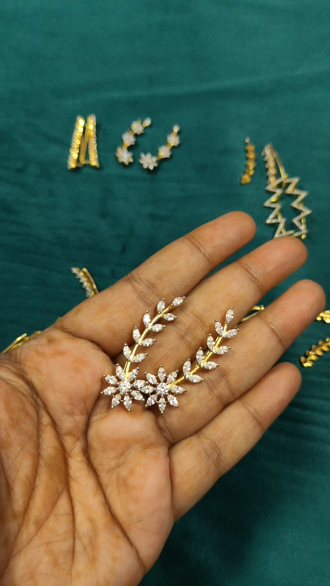 Shweta – Diamond Replica Bluetooth Style CZ Earrings V17