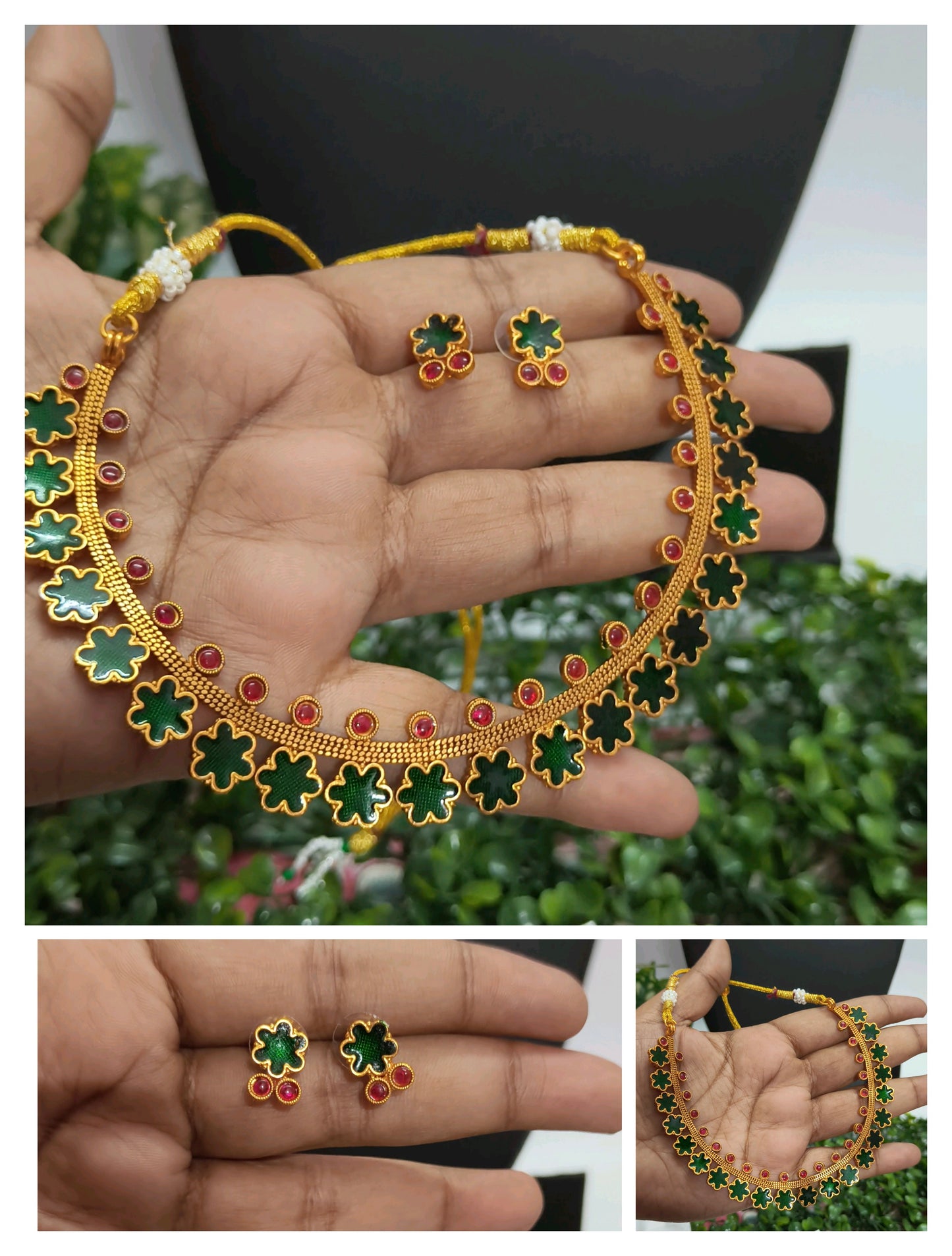 Malar - Flower Motif Necklace
