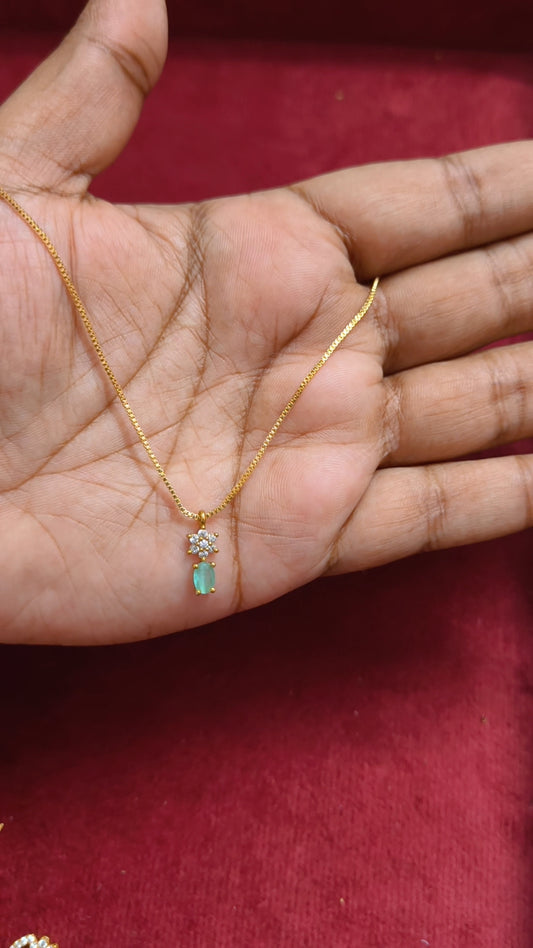 Antitarnish adjustable chain with AD pendant V16