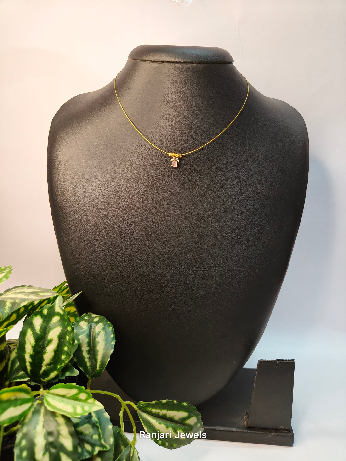 Single AD stone invisible Necklace