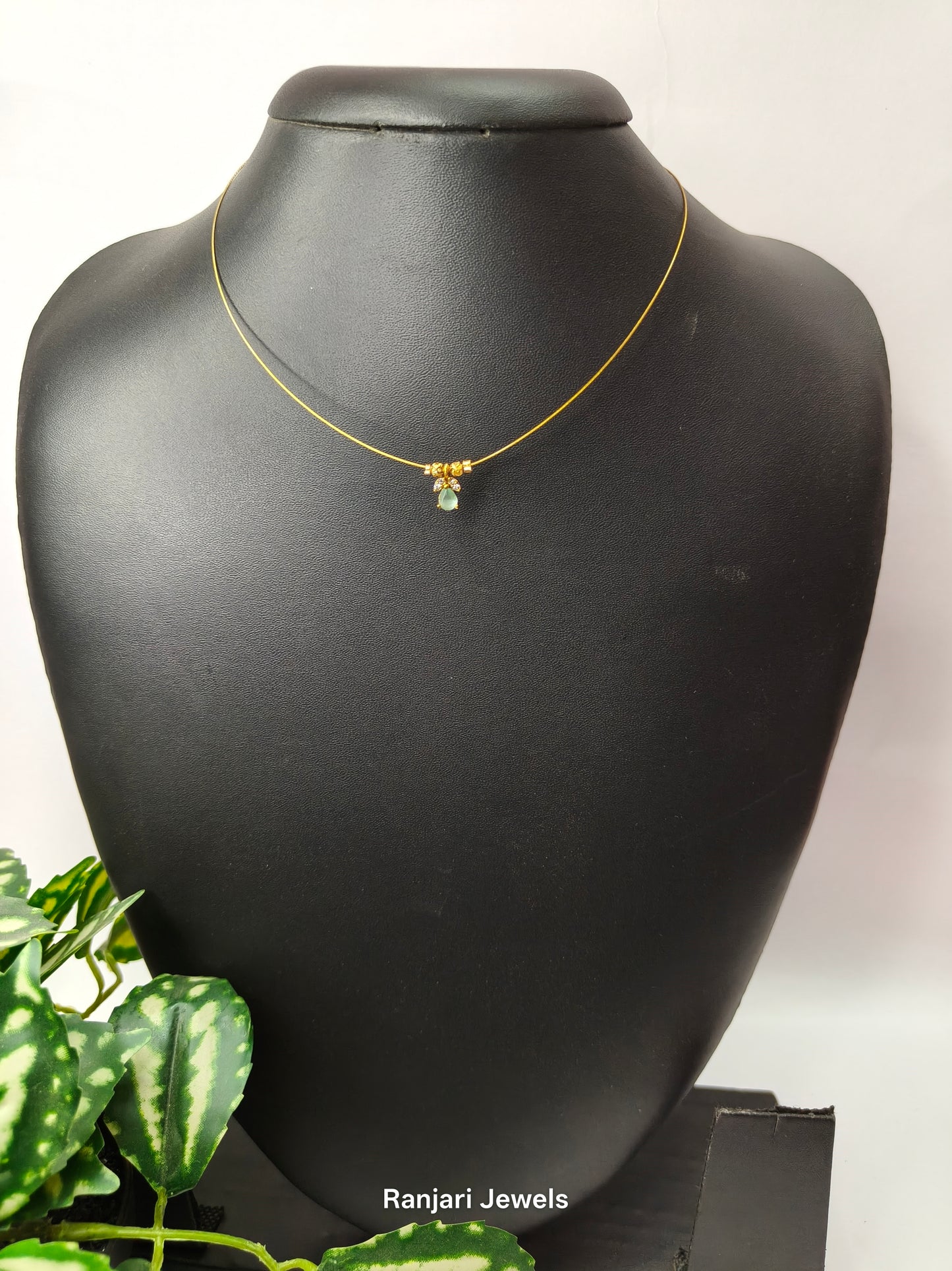 Single AD stone invisible Necklace