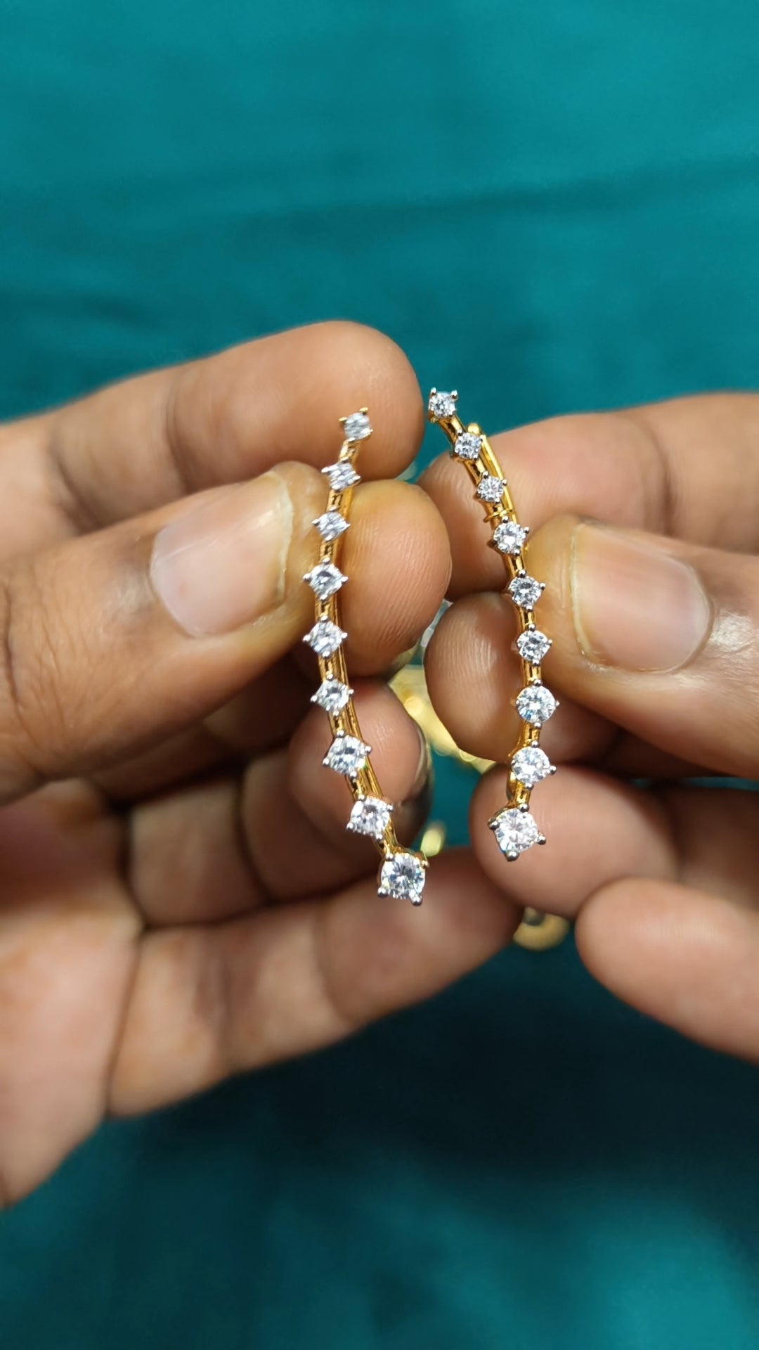 Shweta – Diamond Replica Bluetooth Style CZ Earrings V20