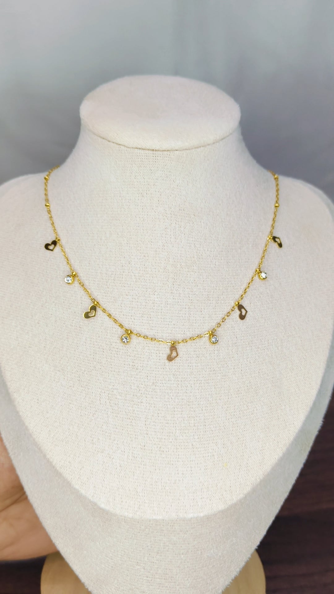 Yaazhi - Tiny Heart with AD stone Antitarnish Chain Necklace