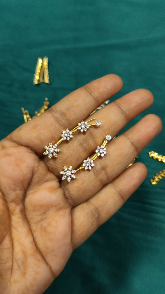 Shweta – Diamond Replica Bluetooth Style CZ Earrings V16