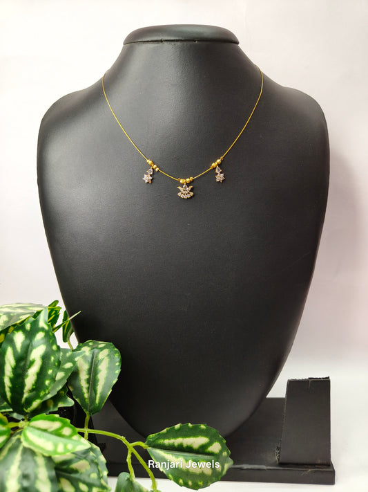 Triple AD Invisible Chain Necklace