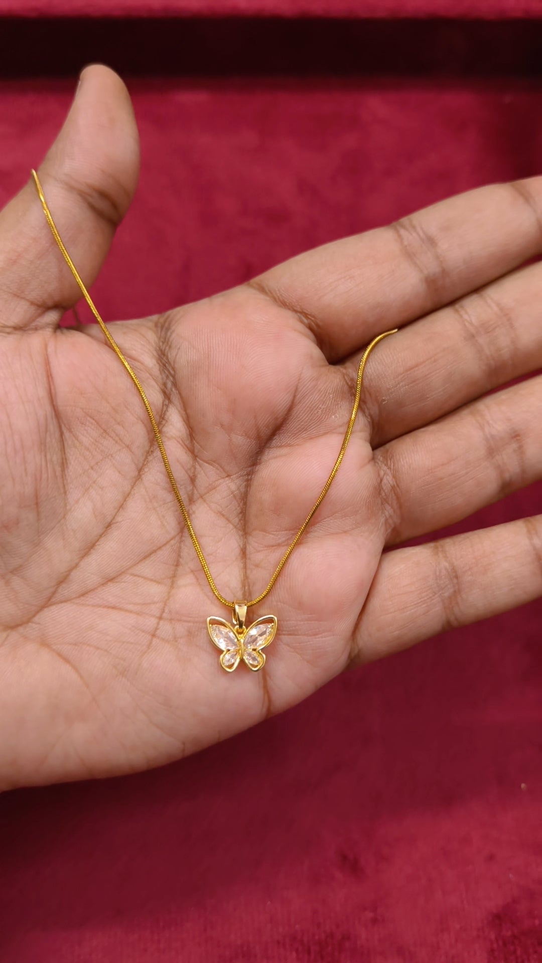 Prema - AD Butterfly pendant Antitarnish Chain
