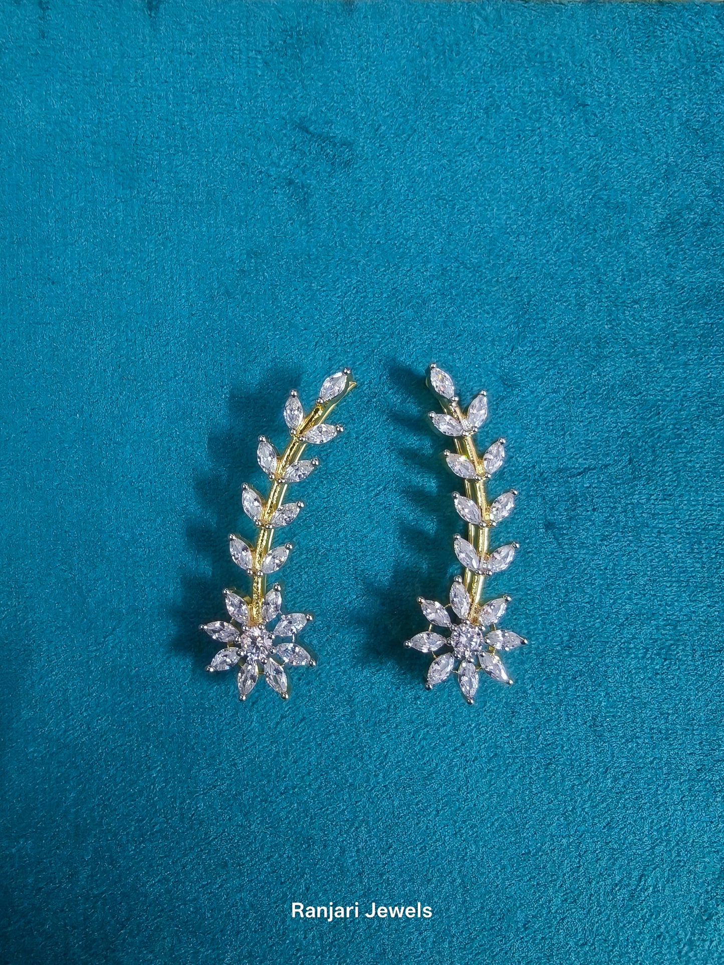 Shweta – Diamond Replica Bluetooth Style CZ Earrings V17