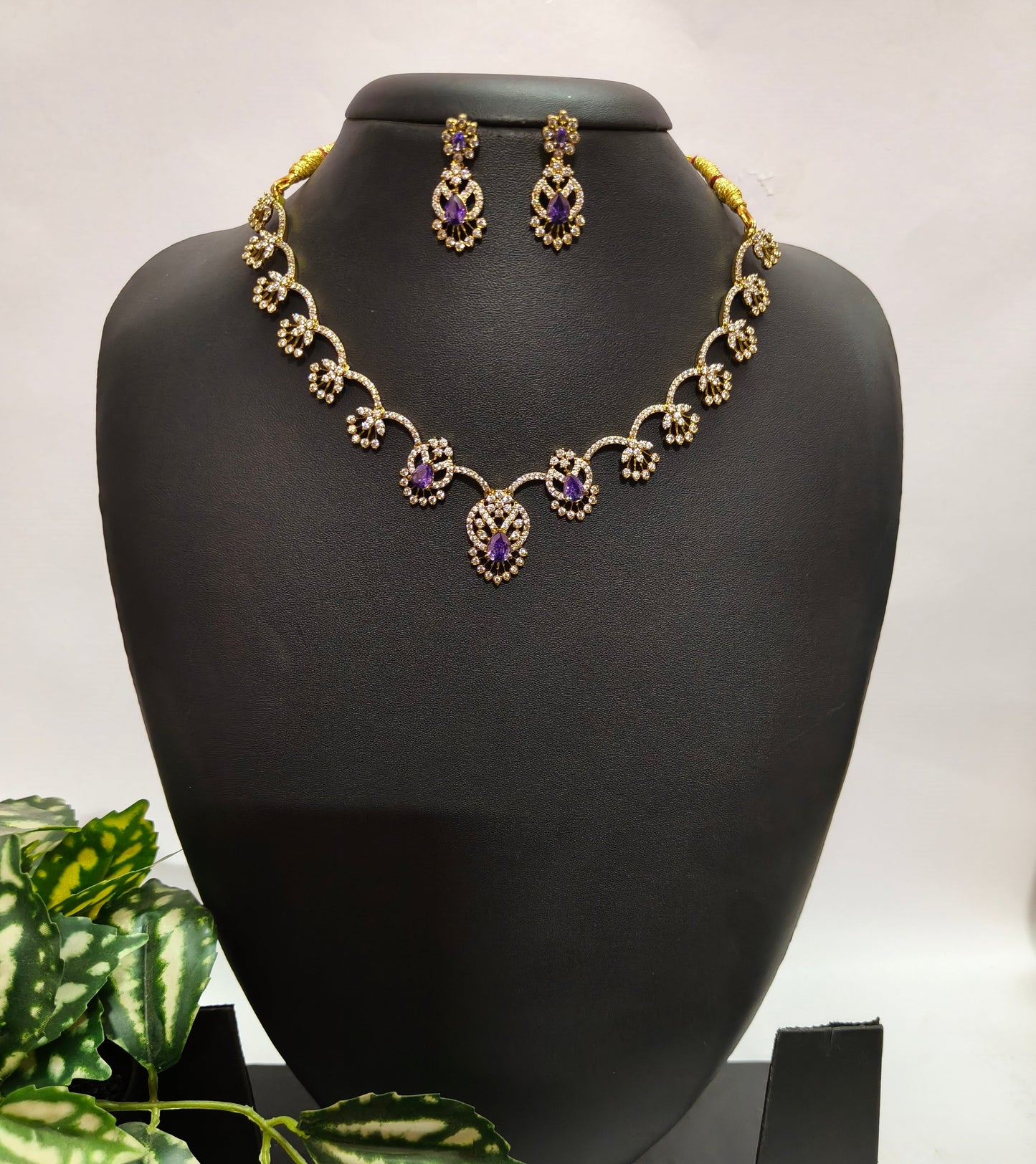Nila - Partywear Necklace set (Purple)
