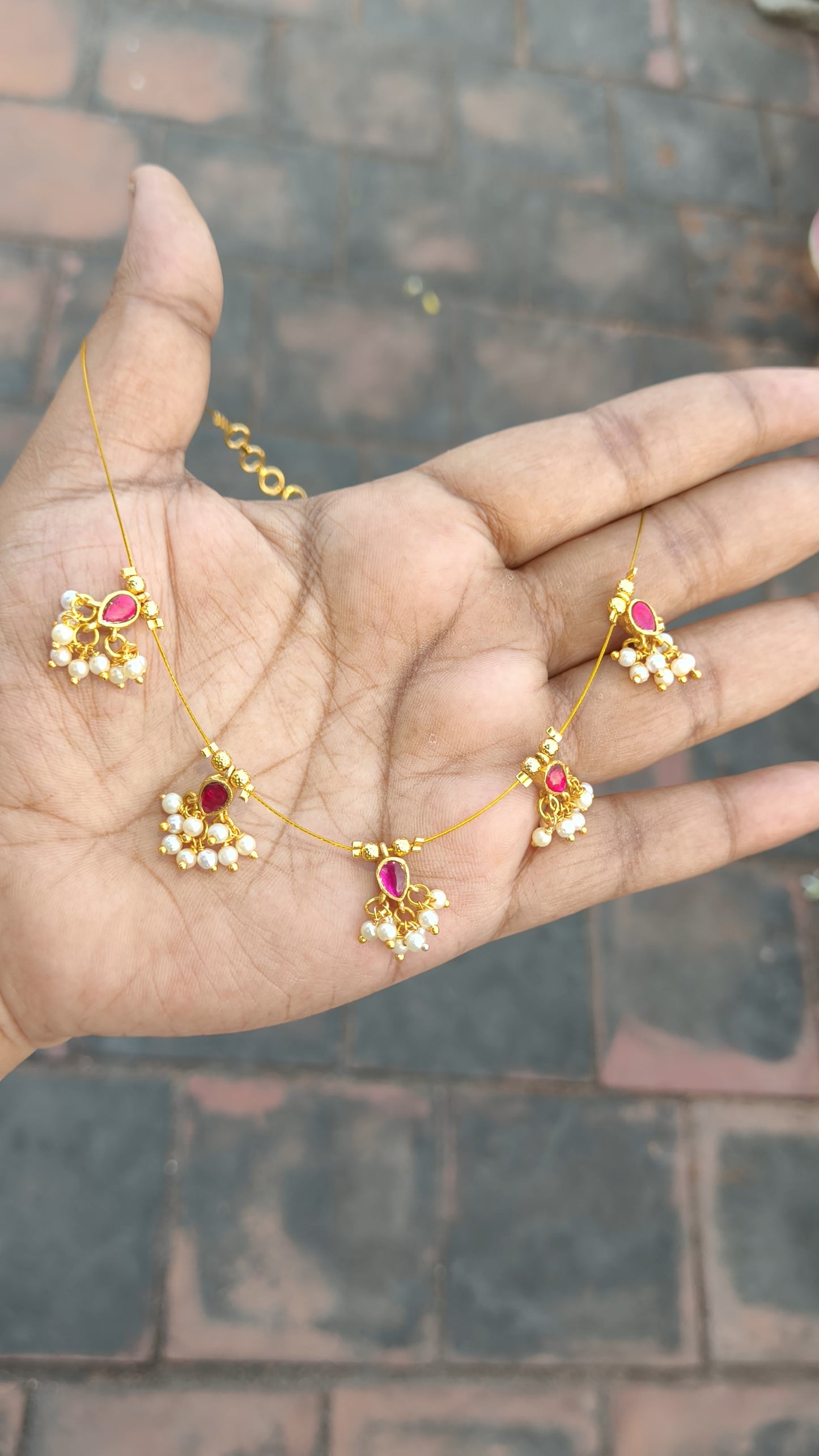 Jadau kundan 2in1 Reversible Invisible Necklace