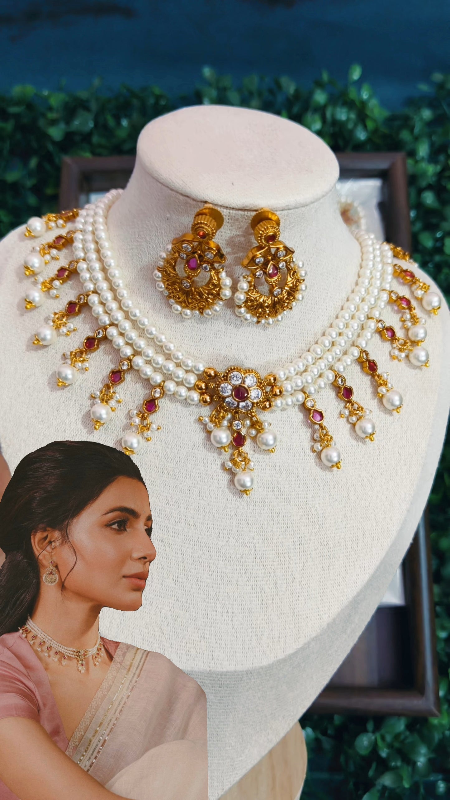 Samantha Inspired Pearl Choker set