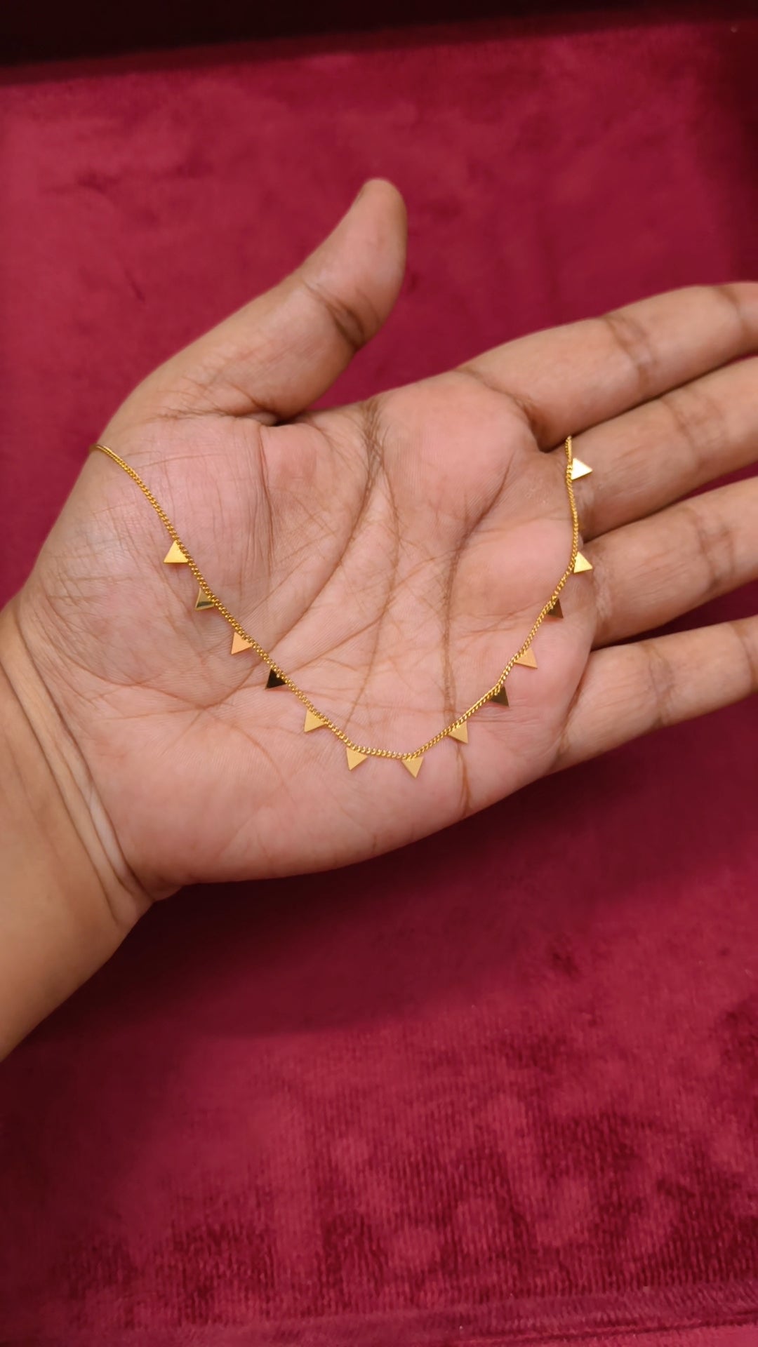 Prema - Triangle Charm Antitarnish Chain Necklace
