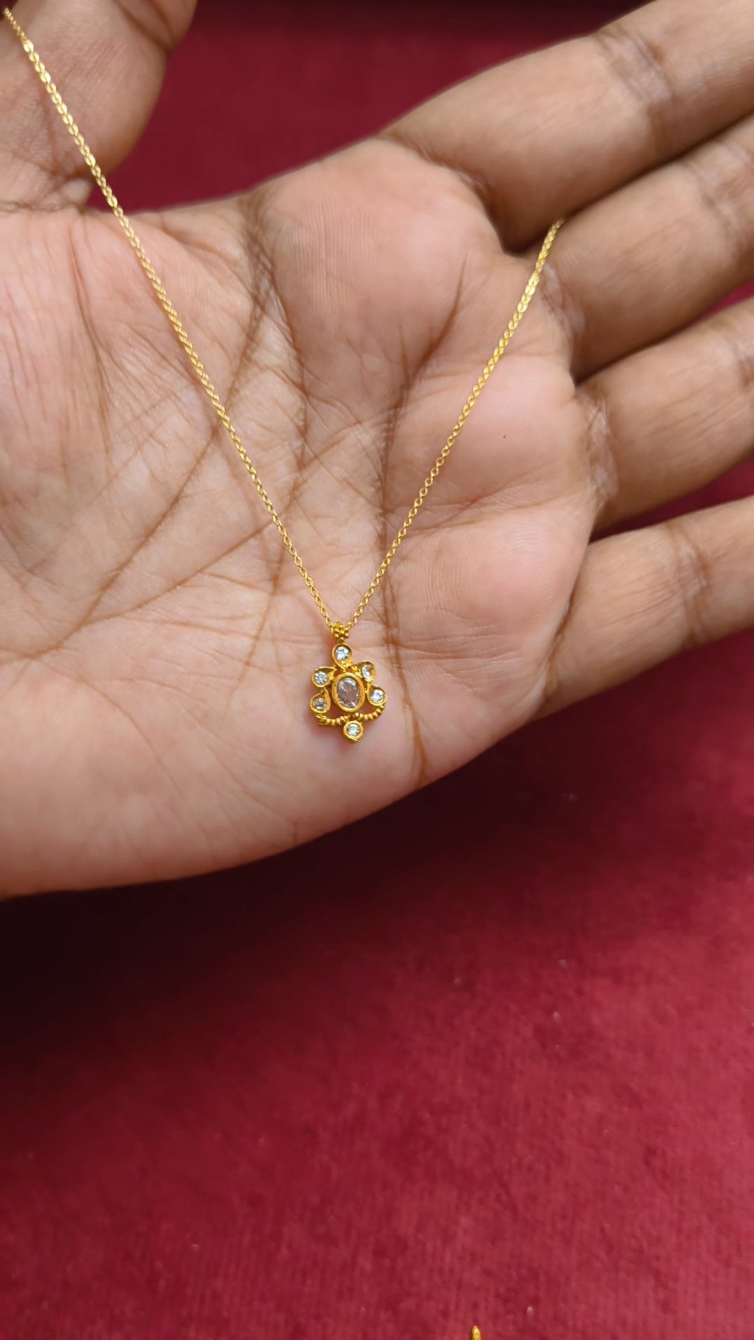 Antitarnish adjustable chain with AD pendant V10