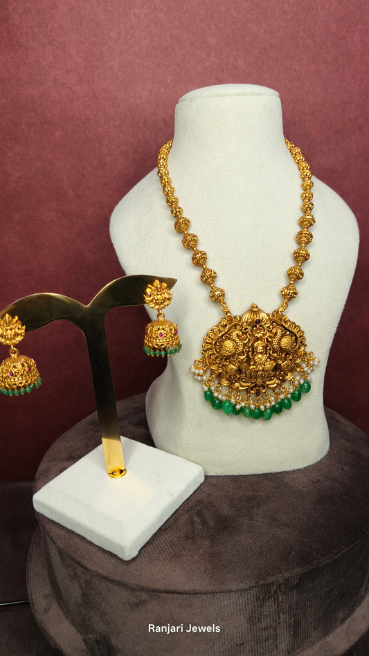 Devagi - Lakshmi Temple golden beads haram set