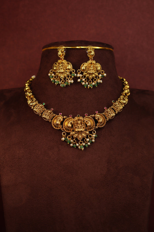 Vriksha - Lakshmi devi short necklace set V2