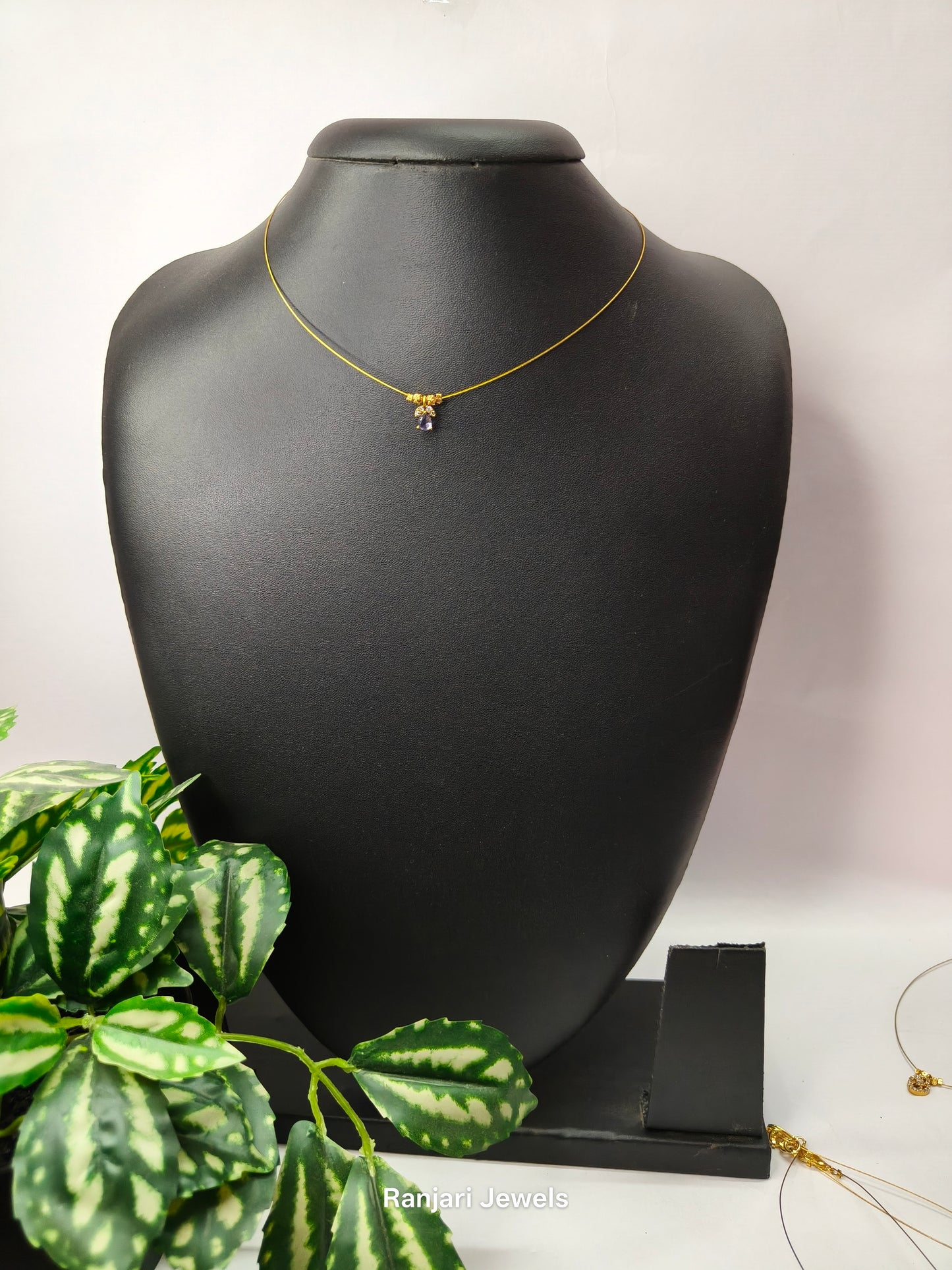 Single AD stone invisible Necklace