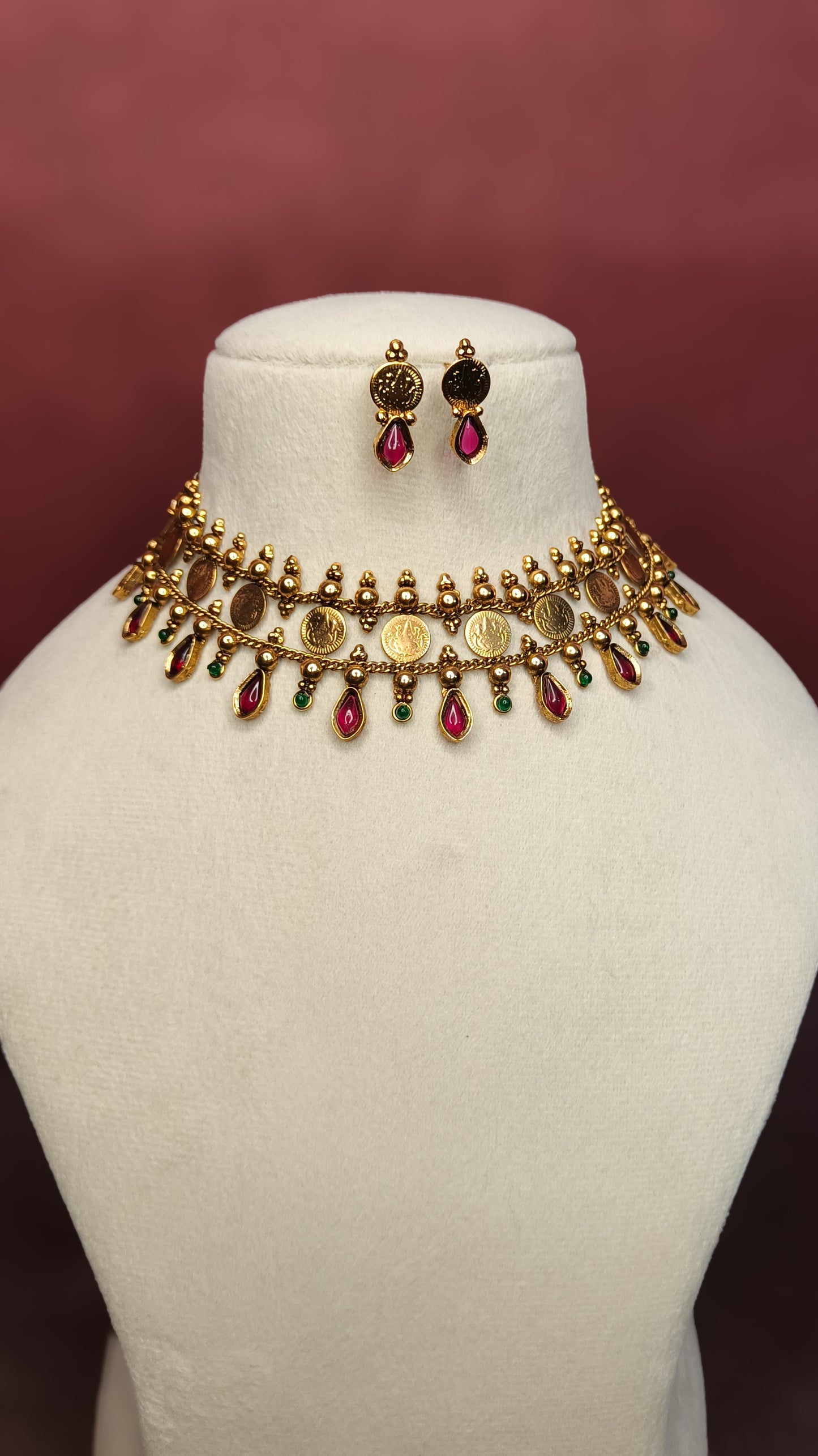 Aadhira - Two Layer Premium Temple Choker Set