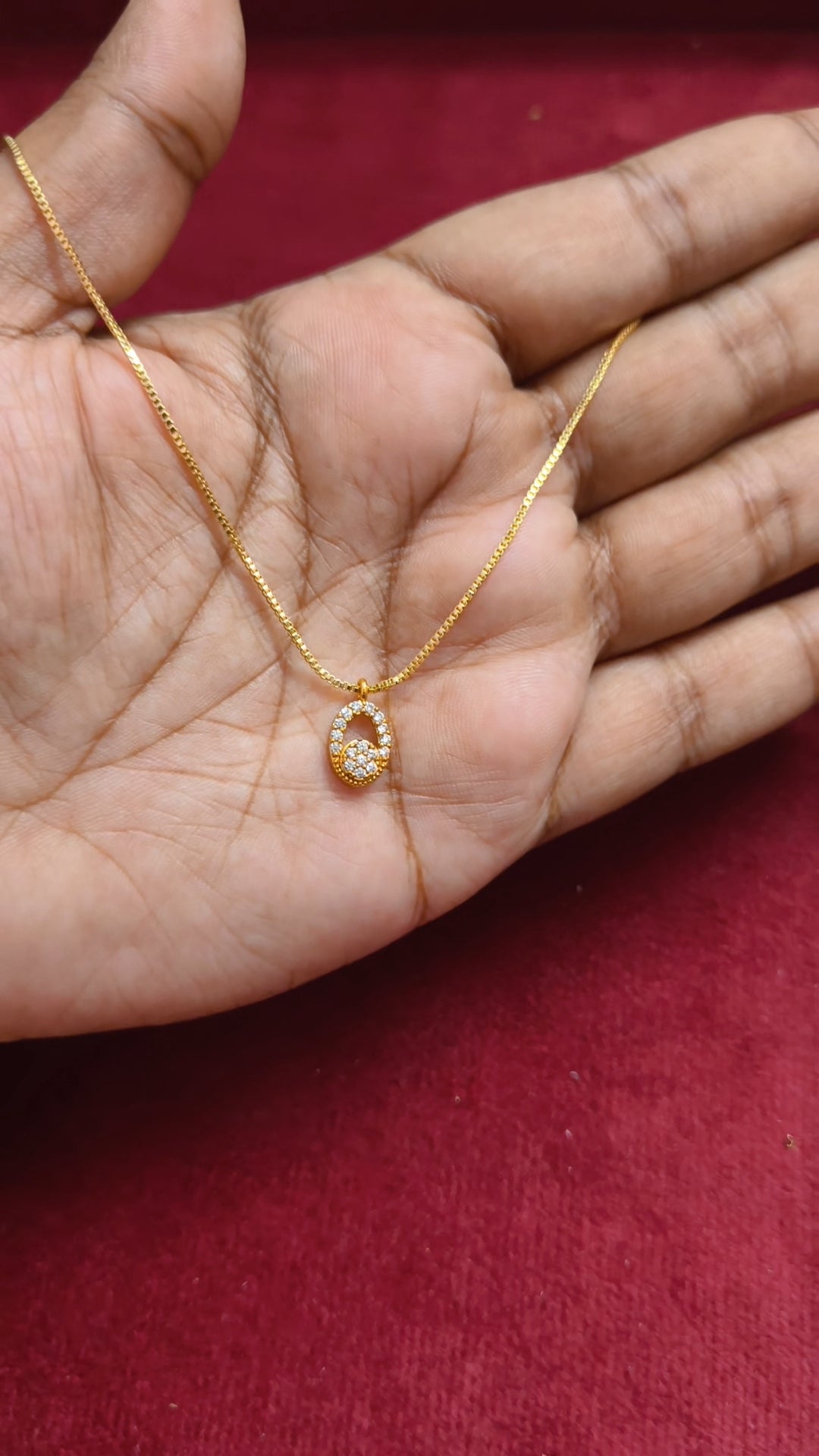 Antitarnish adjustable chain with AD pendant V11