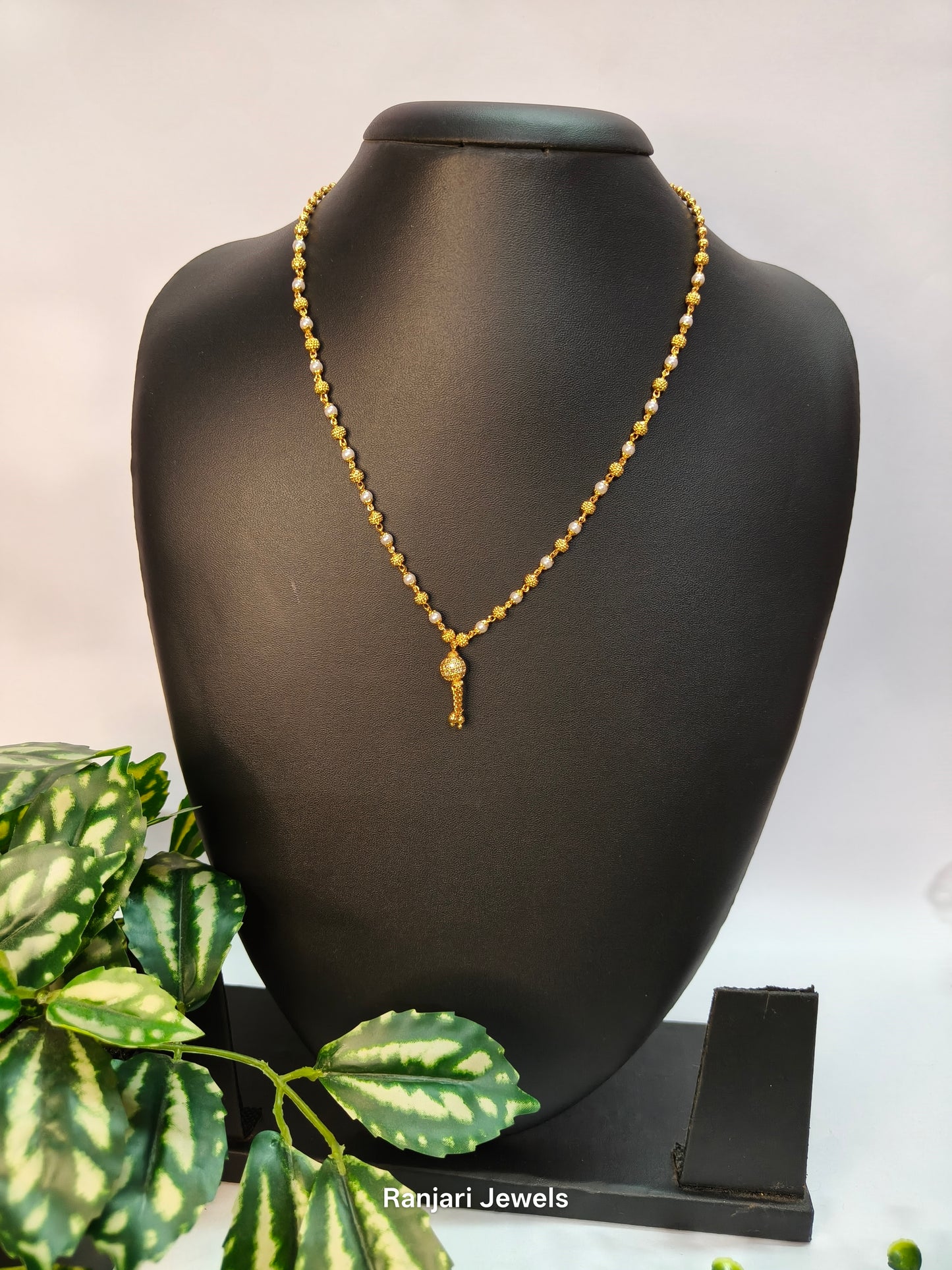 Leela - Gold replica Pearl Ball chain (6 months warranty)