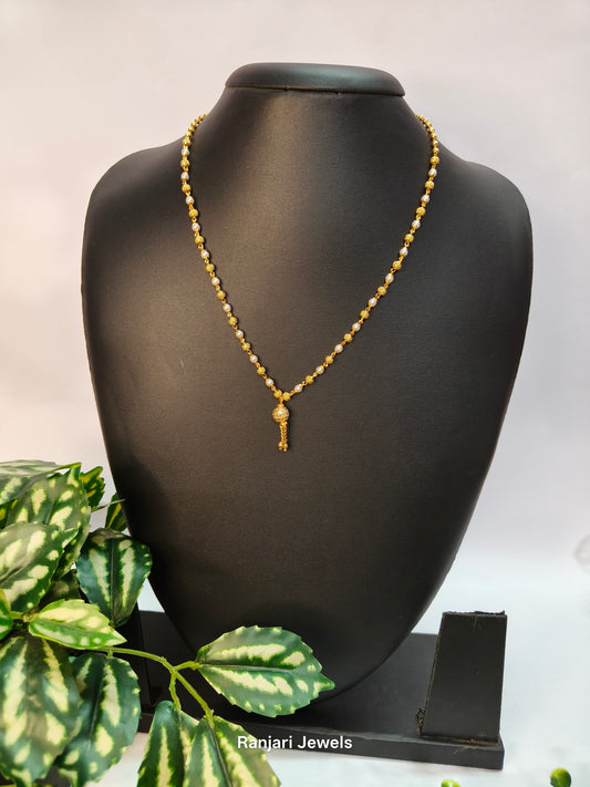 Leela - Gold replica Pearl Ball chain (6 months warranty)