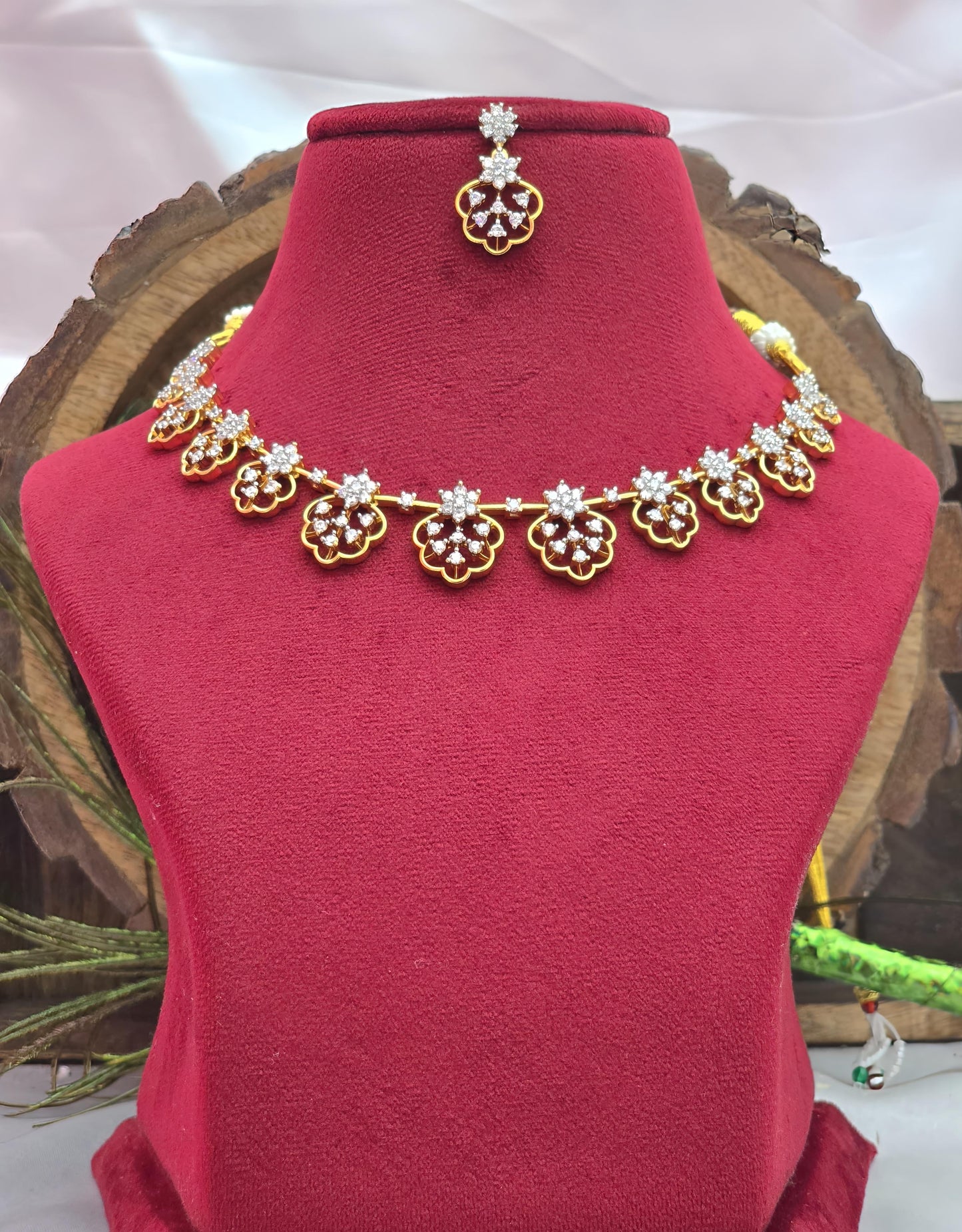 Vanathi V2- Premium Diamond Replica Necklace set