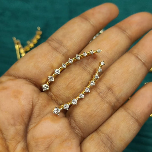 Shweta – Diamond Replica Bluetooth Style CZ Earrings V20