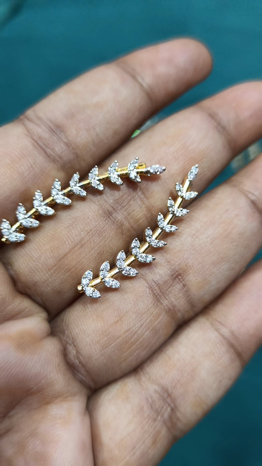 Shweta – Diamond Replica Bluetooth Style CZ Earrings V18