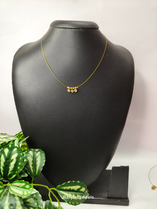 Minimal American Diamond Invisible Necklace